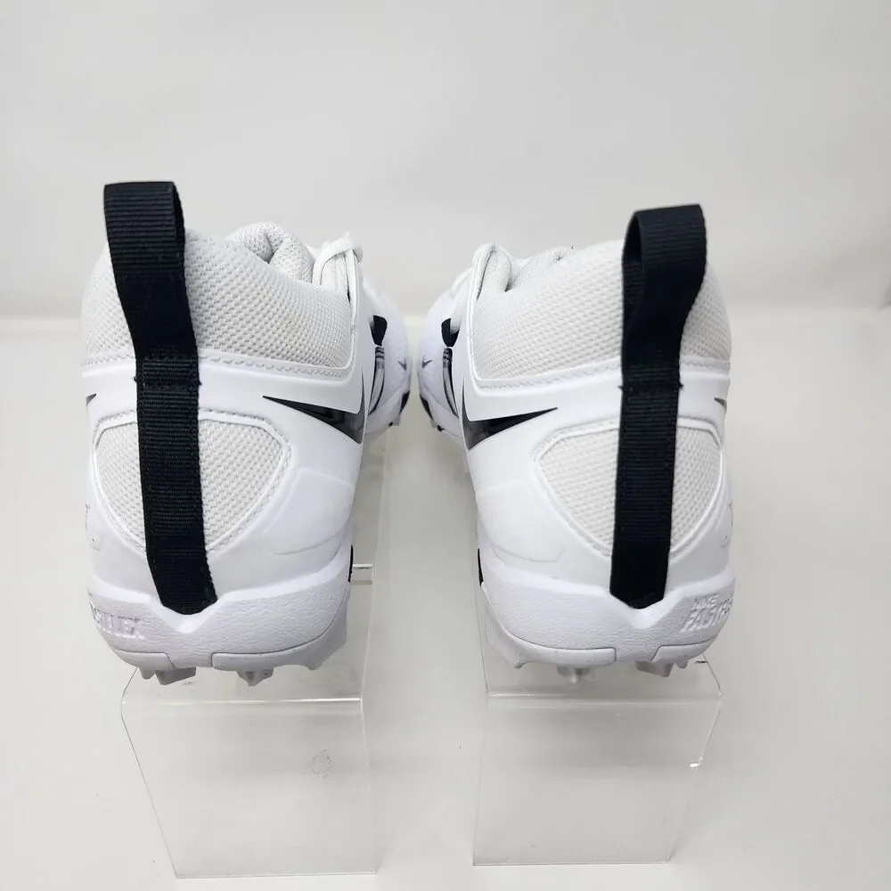 Nike Football Cleats Mens 10 White Black Alpha Menace 3 Low Fastflex